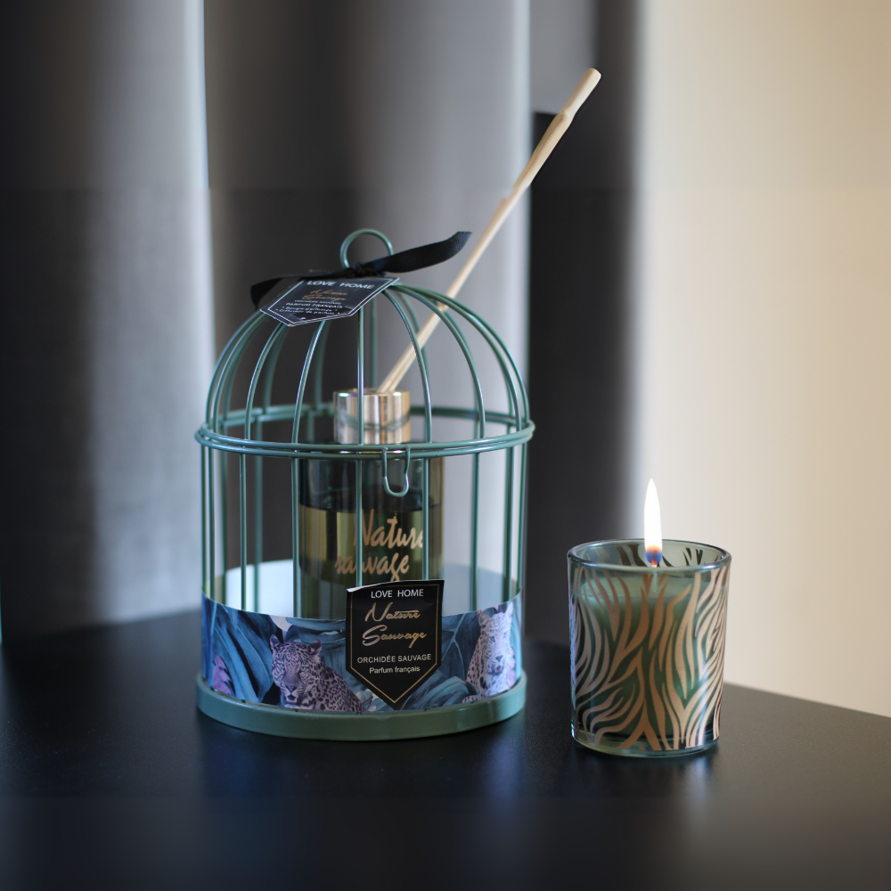 Nature Sauvage Orchidée Parfum Français - Perfume Diffuser with Candle