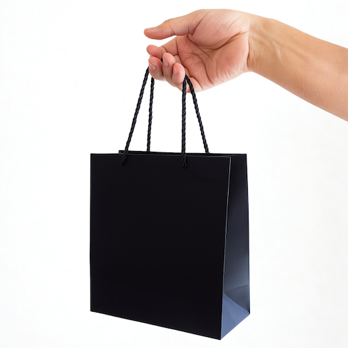 Black Medium Gift Bag - 12 pcs
