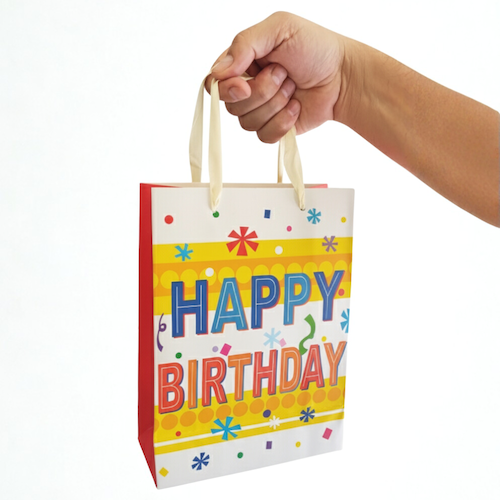 Yellow Medium Gift Bag - 12 pcs