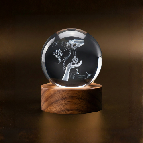 Small 3D Lighted Crystal Ball