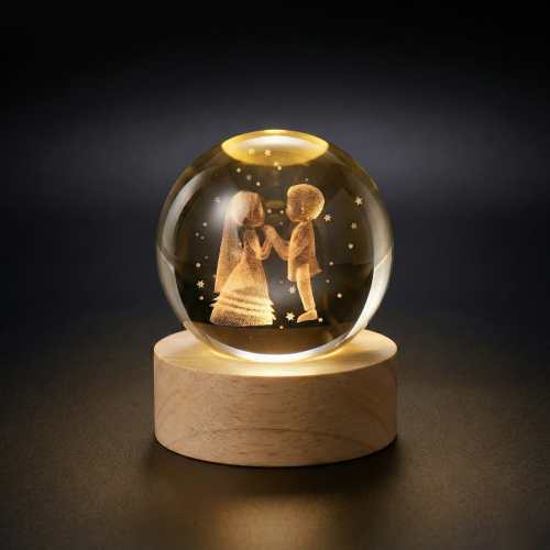 Small 3D Lighted Crystal Ball