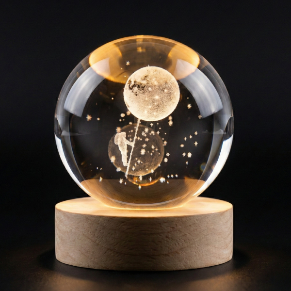Large 3D Lighted Crystal Ball