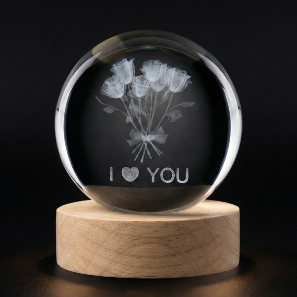 Large 3D Lighted Crystal Ball