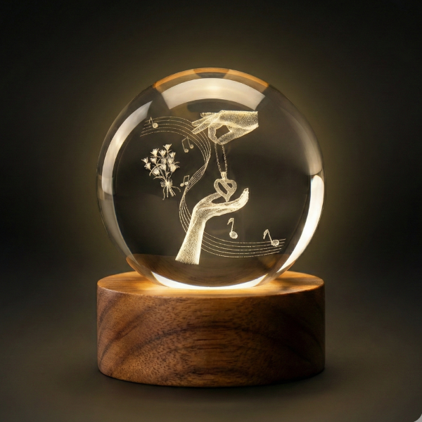 Large 3D Lighted Crystal Ball