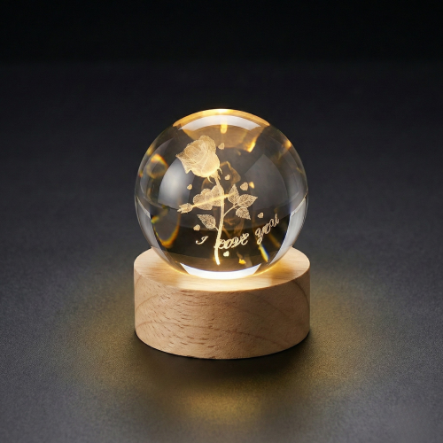 Small 3D Lighted Crystal Ball