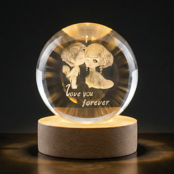 Large 3D Lighted Crystal Ball