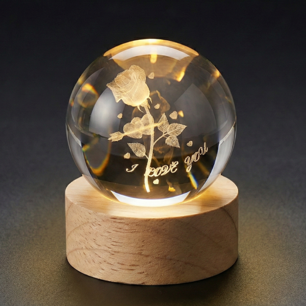 Large 3D Lighted Crystal Ball