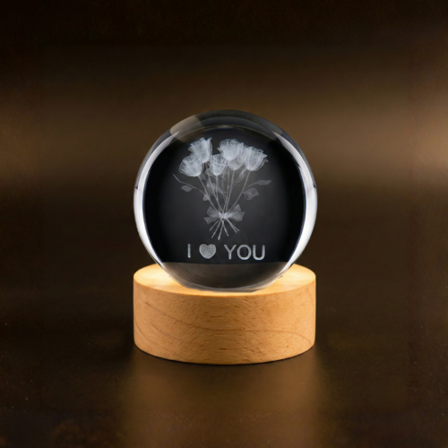 Small 3D Lighted Crystal Ball